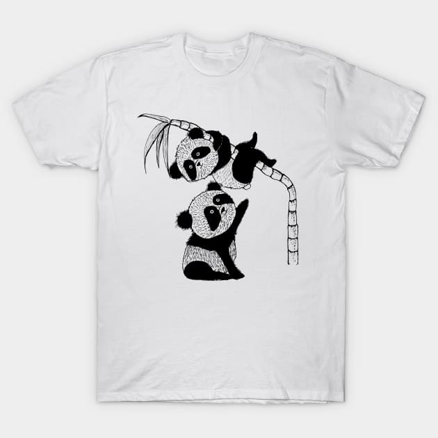 Two Pandas T-Shirt by msmart